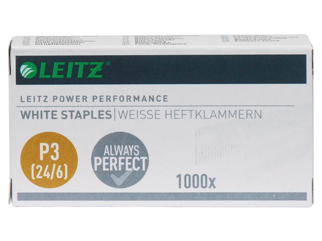 Leitz Häftklammer 24/6 P3 vita, fp om 1000 st