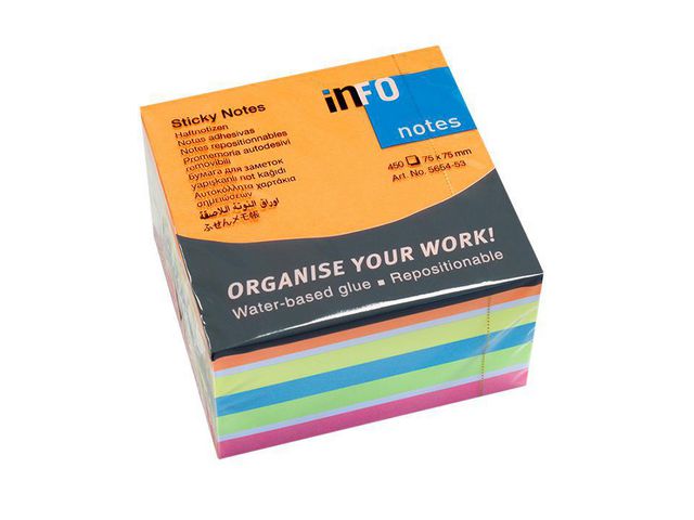 info Notes kub 75x75mm Brilliant, st