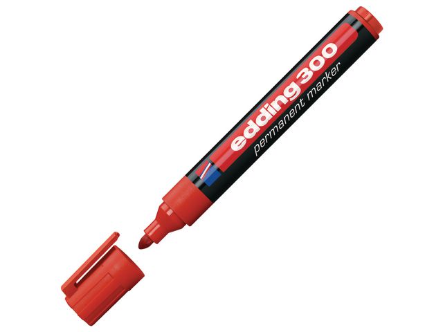 edding Märkpenna Permanent 300 med 1,5 - 3 mm, röd, st