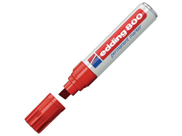 edding Märkpenna Permanent 800 med snedskuren spets, 4 - 12 mm, röd, st