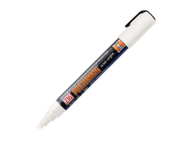 ZIG Märkpenna Posterman 6mm vit, st