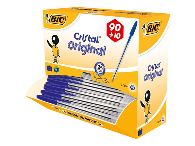 BIC® Kulpenna Cristal® Original 1mm blå, fp om 100 st