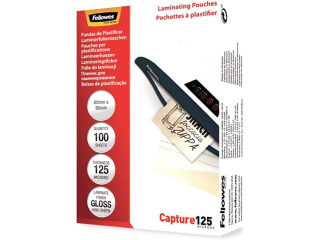 Fellowes Laminat 60x90mm 125 mic, fp om 100 st