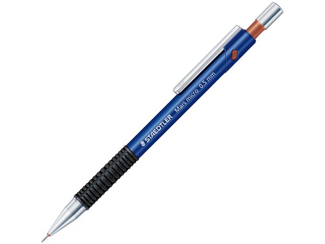 Staedtler Mars Stiftpenna, Mars Micro, 0,5 mm B-stift, pennkropp med greppzon, blå, st