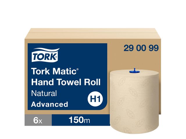 Tork Pappershandduk H1 Matic 2-lagers natur, rulle om 150 m