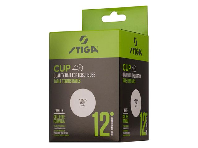 STIGA Bordtennisboll STIGA Cup vit 12/fp, fp om 12 st