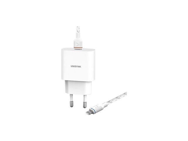 UNISYNK® Laddare Vägg UNISYNK Lightning PD 20W 2m, st