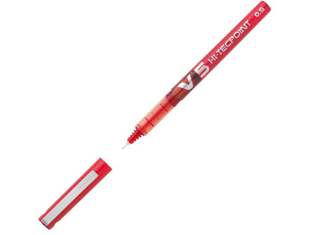 Pilot Bläckkulpenna, Hi-Tecpoint V5, 0,5 mm, röd, st