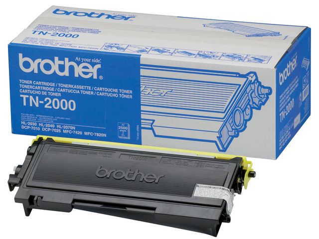 Brother Tonerkassett, TN 2000, svart, singelförpackning, TN-2000, st