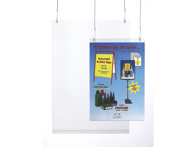 Plastficka, upphängningsbar, stansad, plast, jämn, 2 hål, genomskinlig, st