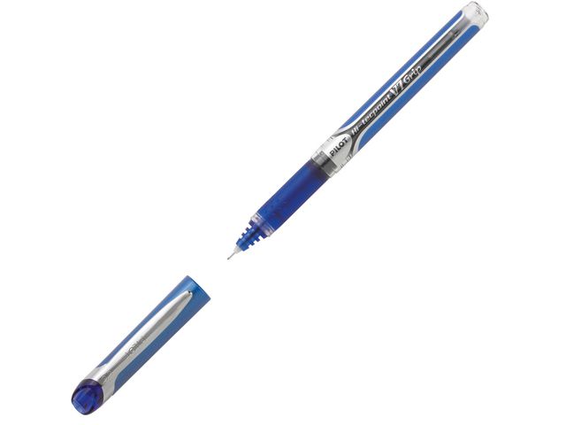 Pilot Bläckkulpenna, Hi-Tecpoint V7 Grip rollerballpenna med stift, tunn spets på 0,7 mm, blå, st