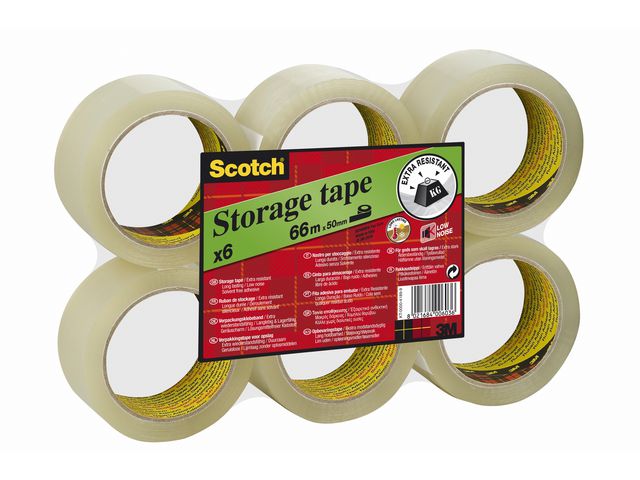 Scotch® Packtejp PP Extra tjock 38mmx66m Klar, rulle om 66 m