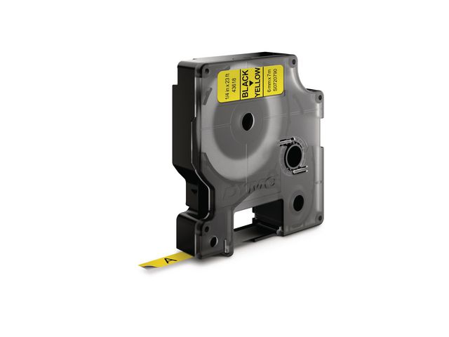 Dymo Tape D1 6mm svart på gul, st