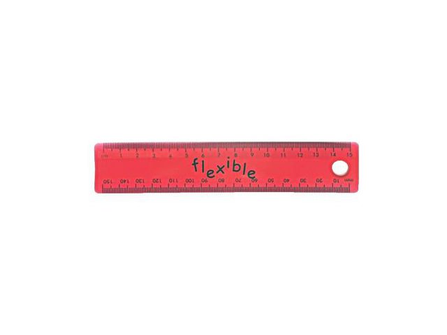 Helix Linjal 15 cm, röd, st