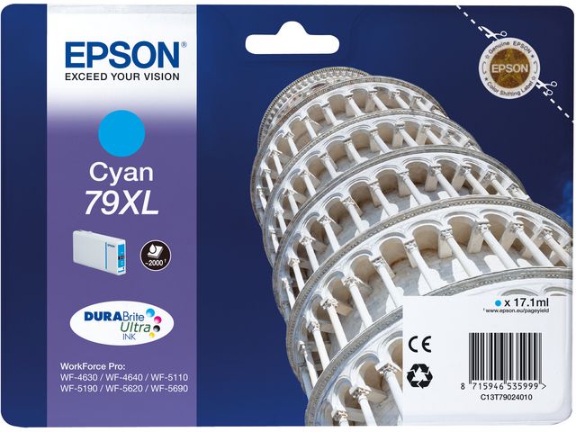 Epson Bläckpatron 79XL, cyan, st