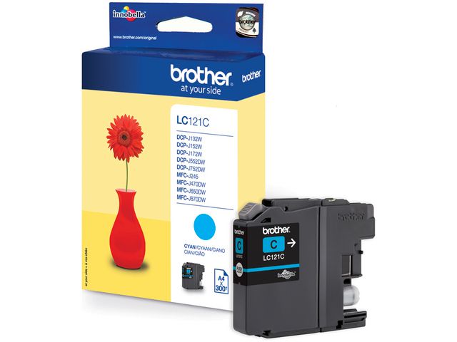 Brother Bläckpatron, LC121 C, LC-121C, cyan, singelförpackning, st