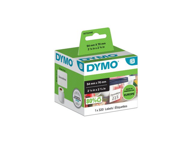 Dymo Etikett S0722440 70x54mm, st