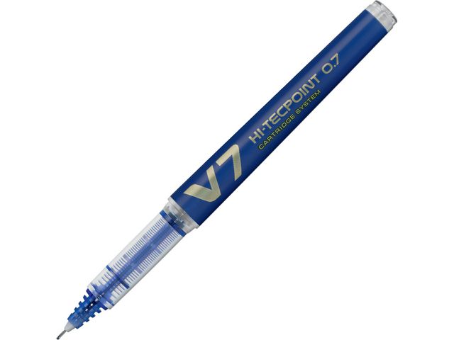 Pilot Begreen Bläckkulpenna, Begreen Hi-Tecpoint V7 rollerballpenna med stift, tunn spets på 0,7 mm, blå, st