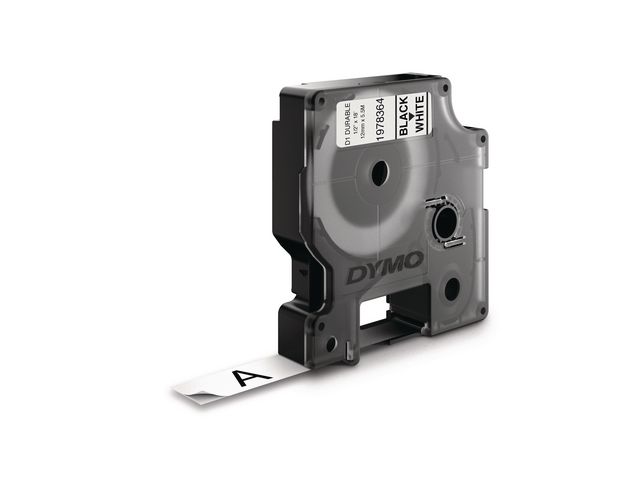 Dymo Tape Durable D1 12mm svart på vit, st