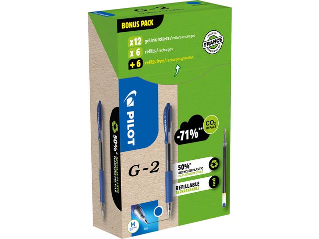 Pilot Gelpenna G2 Greenp. blå 12+12/FP, fp om 12 st