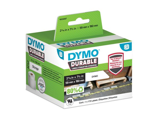 Dymo Etikett 59mm x 190mm, rulle om 170 st