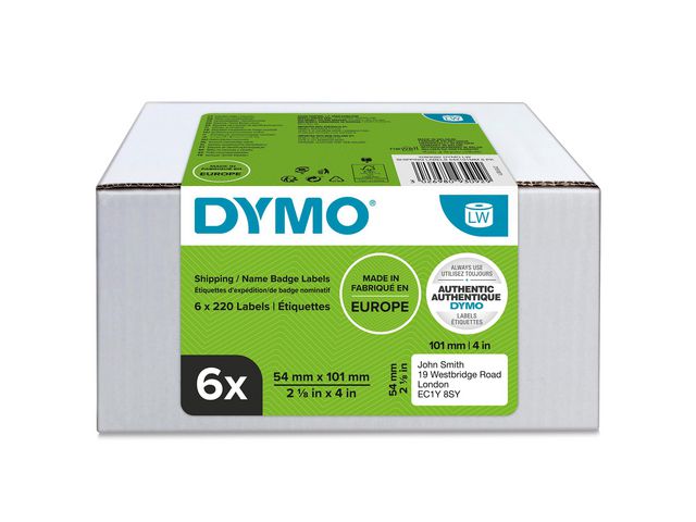 Dymo Etikett 2093092 101x54mm, fp om 6 rullar