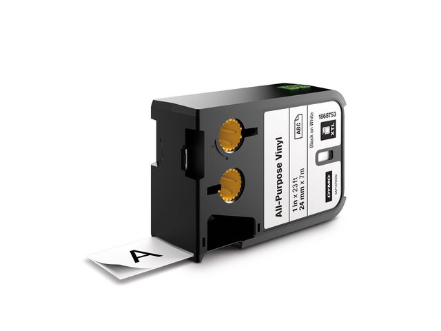 Dymo Tape XTL 24mm svart på vit 7m 1868753, st