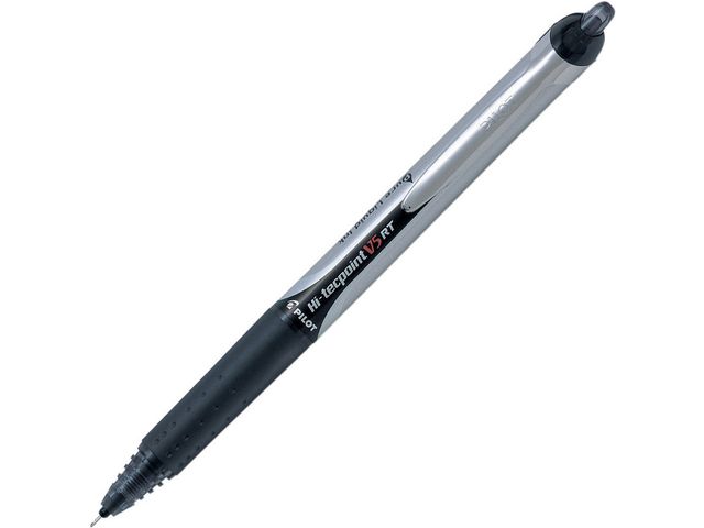 Pilot Bläckkulpenna, Hi-Tecpoint V5 RT, extra tunn spets på 0,5 mm, svart, st