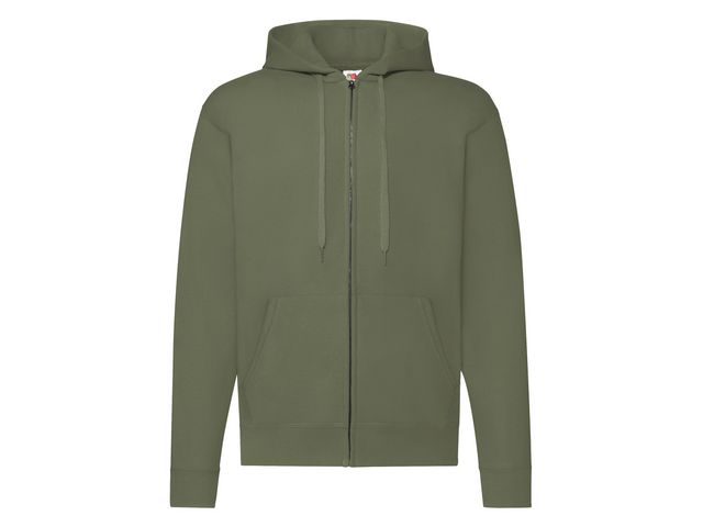 FRUIT OF THE LOOM Zip Hoodie olivgrön XL, st