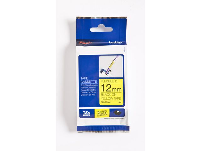 Brother Tape TZEFX631 12mm svart på gul, st