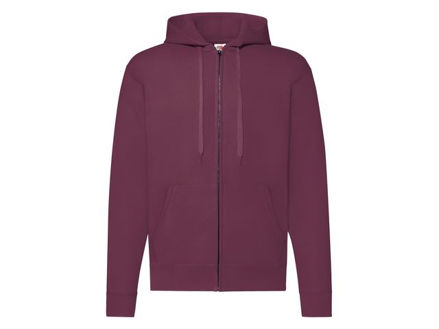 FRUIT OF THE LOOM Zip Hoodie vinröd S, st
