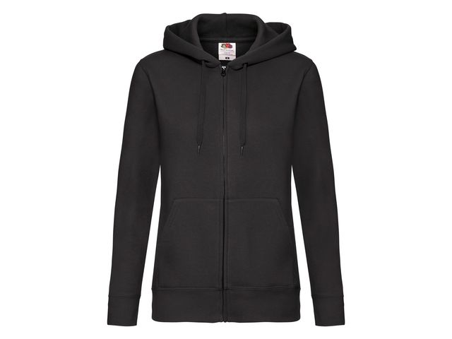 FRUIT OF THE LOOM Zip Hoodie dam svart L, st
