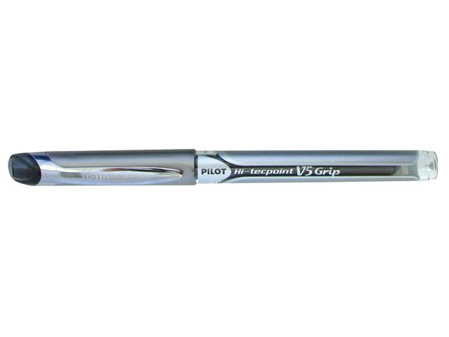Pilot Bläckkulpenna, Hi-Tecpoint V5 Grip, extra tunn spets på 0,5 mm, svart, st