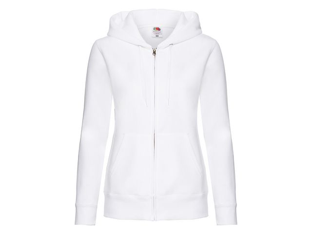 FRUIT OF THE LOOM Zip Hoodie dam vit S, st