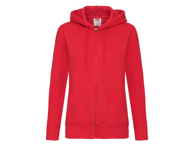 FRUIT OF THE LOOM Zip Hoodie dam röd 2XL, st