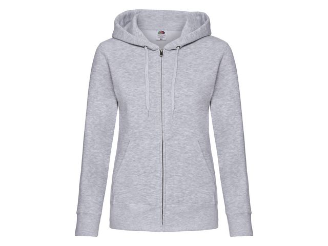 FRUIT OF THE LOOM Zip Hoodie dam gråmelange M, st