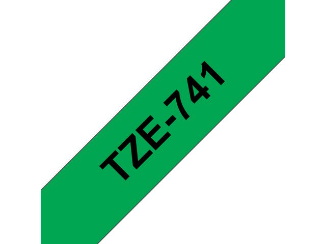 Brother Tape TZE741 18mm svart på grön, st