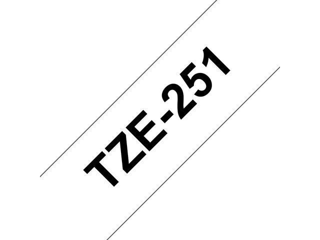 Brother Tape TZE251 24mm svart på vit, st