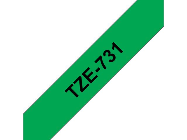 Brother Tape TZE731 12mm svart på grön, st