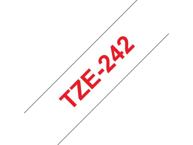 Brother Tape TZE242 18mm röd på vit, st