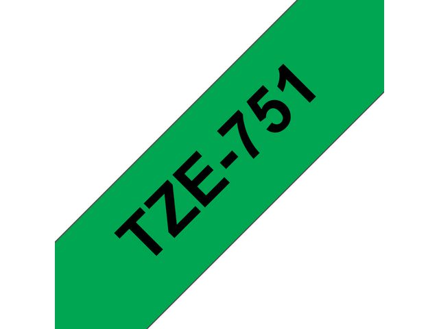 Brother Tape TZE751 24mm svart på grön, st