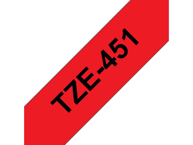 Brother Tape TZE451 24mm svart på röd, st