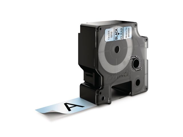 Dymo Tape D1 24mm svart på klar, st