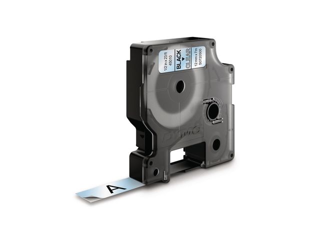 Dymo Tape D1 12mm svart på klar, st