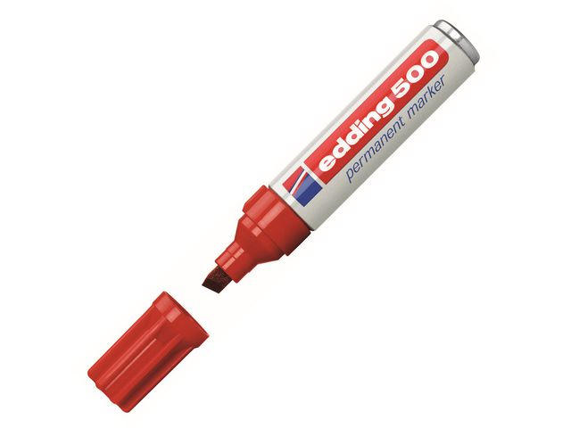 edding Märkpenna Permanent 500 med snedskuren pets, 2 - 7 mm, röd, st