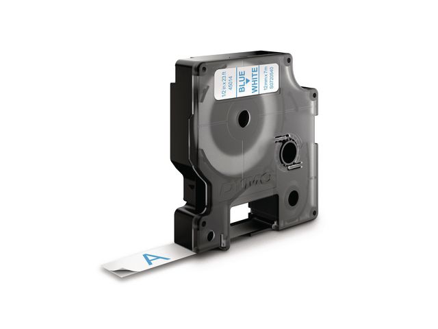 Dymo Tape D1 12mm blå på vit, st
