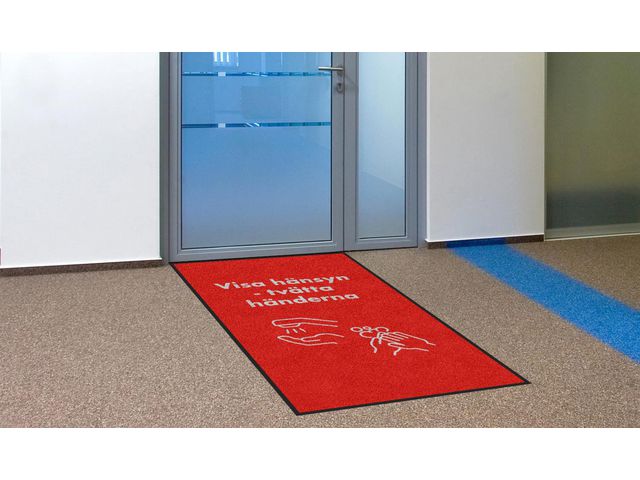 Matting Matta tvätta händerna 85x150cm röd, st
