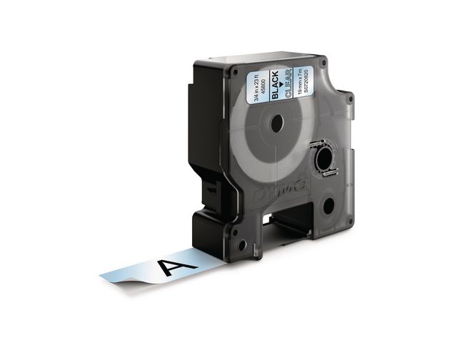 Dymo Tape D1 19mm svart på klar, st