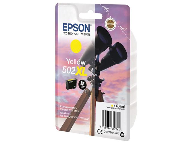 Epson Bläckpatron C13T02W44010 T502XL Gul, kort 1 st