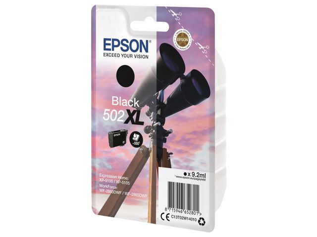 Epson Bläckpatron C13T02W14010 T502XL Svart, kort 1 st